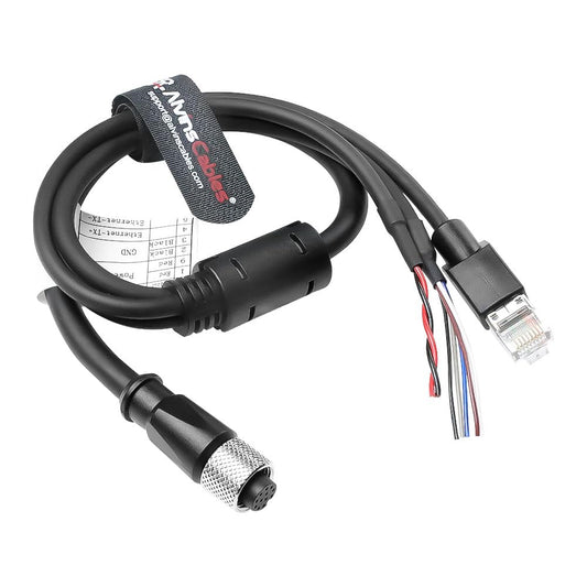 Alvin's Cables M12 12 Pin Power Functional Ethernet Cable for DJI Livox HAP(TX) Mid-70 Mid-360 LiDAR Sensor, M12 Aviation 12 Pin Female to RJ45 1 to 3 Breakout Cable 32.8ft/10m