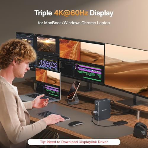 iVANKY Triple Display DisplayLink Dock for Window/MacBook Pro, 180W Adapter - Image 5