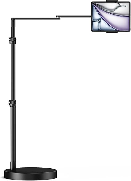 elitehood Adjustable Tablet Floor Stand, Aluminum iPad Stand for Bed