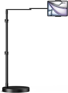elitehood Adjustable Tablet Floor Stand, Aluminum iPad Stand for Bed