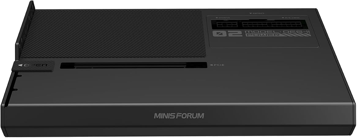 MINISFORUM DEG2 USB4 V2 (TBT5 Compatible) & OCuLink eGPU Dock, 80Gbps Dual-Link External GPU Enclosure with M.2 NVMe Slot, Supports Universal ATX/SFX Power Supplies