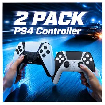 Enstixsm 2 Pack for PS4 Controller,Wireless Dual Remote Shock Control for PS4 Slim Pro,ALPS Zero Drift Sticks Game Control,PC Gaming Turbo Back Paddles Gamepad,Alternative Original