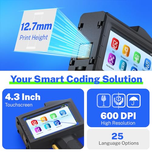 0.5 Inch Print Height Intelligent JC01 Handheld Inkjet Printer (Black)