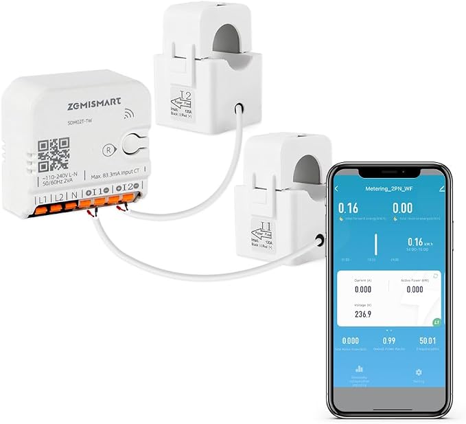 WiFi Home Energy Monitor with 2 x 120A CTs and Power Tracking