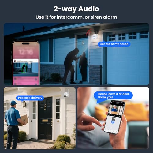 xmartO 10X Zoom Dual Lens PTZ Home Security Camera