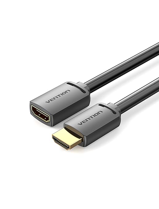 VENTION HDMI Extension Cable 4K HDMI Extender 6.6FT Male to Female Adapter Cord High Speed Compatible with Roku TV Stick PS5 PS4 Xbox Laptop PC Blu Ray Player Wii U HDTV