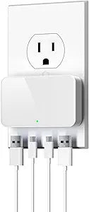 USB C Wall Charger, Super Thin Flat USB Wall Plug with 4 Ports, Fast Charging USB Plug Adapter with PD20W for Home and Travel (White)