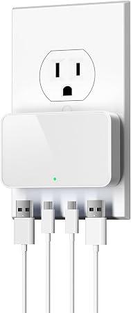 USB C Wall Charger, Super Thin Flat USB Wall Plug with 4 Ports, Fast Charging USB Plug Adapter with PD20W for Home and Travel (White)