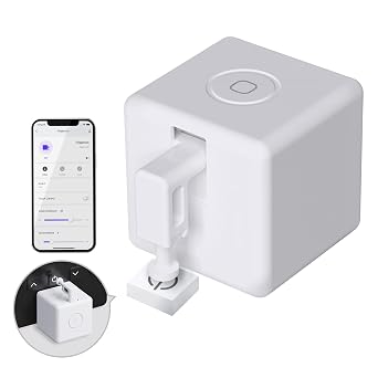 MOES Fingerbot Plus Smart Button Pusher No Wiring Switch, Upgrade with Touch Control, Work with Smart Life App, Add MOES Tuya Bluetooth Hub Make it Compatible with Alexa,Google Home and Timer Control