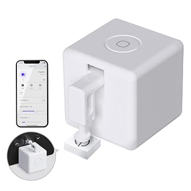 MOES Fingerbot Plus Smart Button Pusher No Wiring Switch, Upgrade with Touch Control, Work with Smart Life App, Add MOES Tuya Bluetooth Hub Make it Compatible with Alexa,Google Home and Timer Control