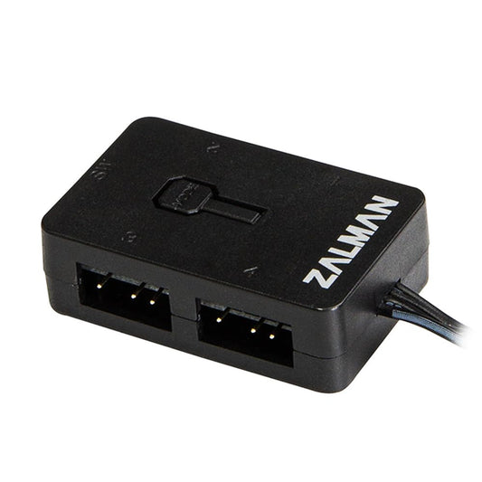 ARGB PC Fans Controller 4-Port Hub for 5V 3-Pin A-RGB, Easy Control Push Button with 2-pin Switch Port, SATA Powered, Magnetic Backplate (Zalman 4PALC)
