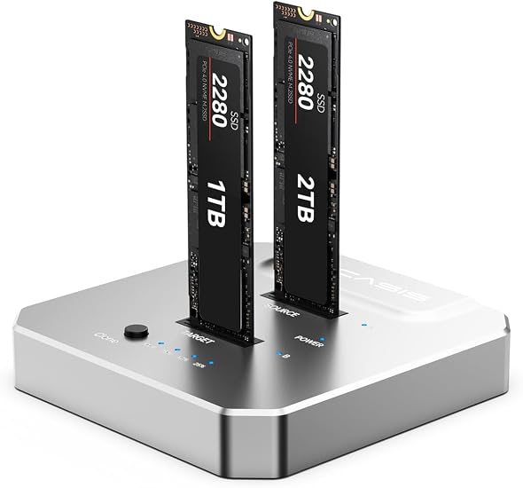 ACASIS 20Gbps M.2 NVMe SSD Cloner & Docking Station, Dual-Bay Duplicator