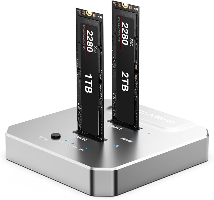 ACASIS 20Gbps M.2 NVMe SSD Cloner & Docking Station, Dual-Bay Duplicator