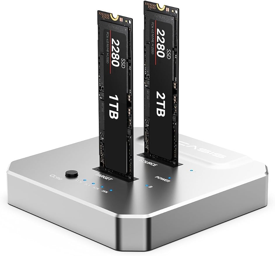 ACASIS 20Gbps M.2 NVMe SSD Cloner & Docking Station, Dual-Bay Duplicator