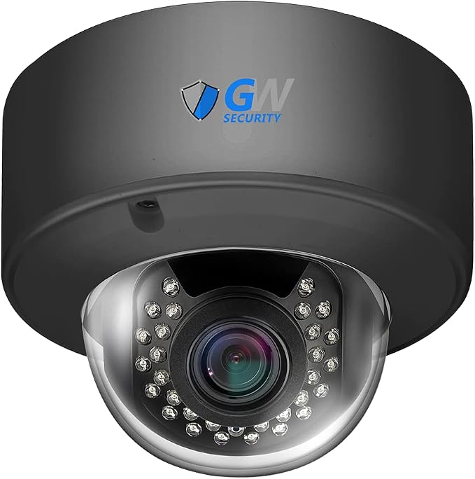 GW Security 5MP H.265 Super HD 2592 x 1920P Network PoE Weatherproof Security IP Dome Camera with 2.8-12mm Motorized Zoom Lens (VD5075MIP)