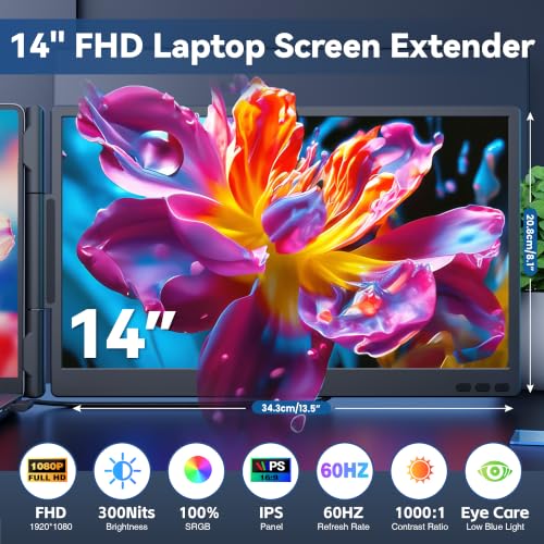 CIDETTY Laptop Screen Extender Monitor Portable, 14" | Computer Access - Image 3