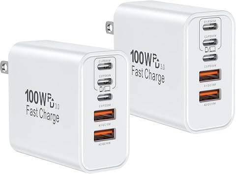 USB C Charger Block, 100W USB Type C Charger Super Fast Charging Block Plug