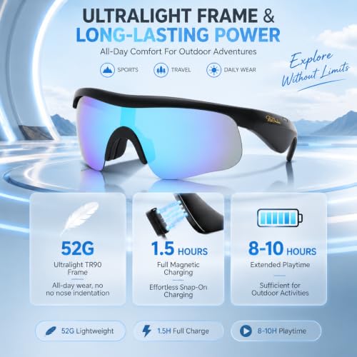 Bluetooth Sunglasses, Polarized UV400 Open-Ear Audio Glasses - Image 5