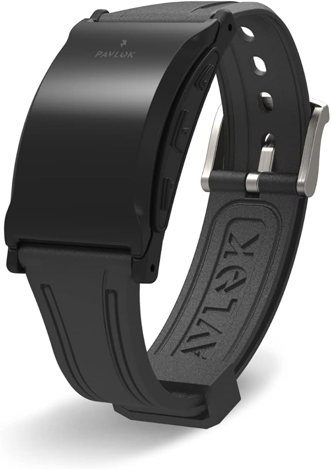 Pavlok 3 Sports (Black) – App-Controlled Silent Alarm & Habit Trainer Wearable – Chime/Vibration/Adjustable Zap – Includes Plus (Lifetime Access) – Steps & Sleep Tracking