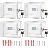 TRJ 4 PCS Thermostat Lock Box with Key, Large Size, Transparent Polycarbonate, Not Water Resistant, Includes 4 x Lock Box, 8 x Key, 4 x Manual, Fits Thermostats Up to 7.28"W x 5.7"H