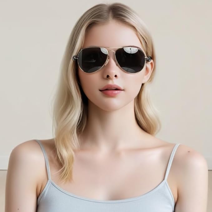 Bluetooth Audio Smart Sunglasses with Speakers, UV400 Protection Blue Light Blocking Glasses for Men Women