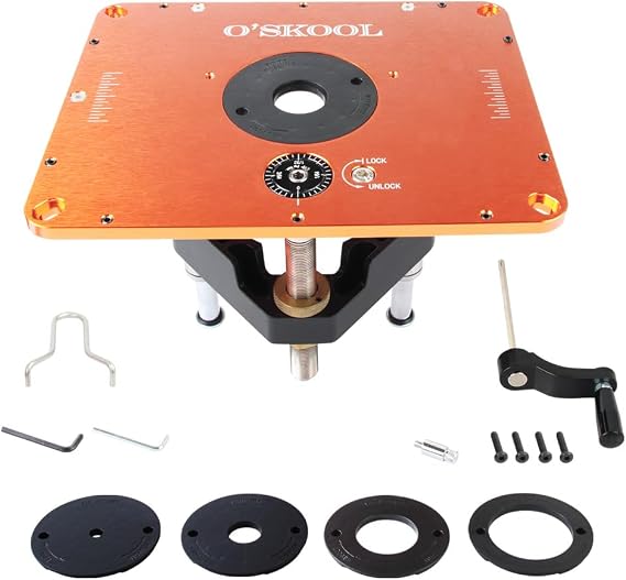 Router Lift System,4.2" Router Motor Fit, Aluminum Plate