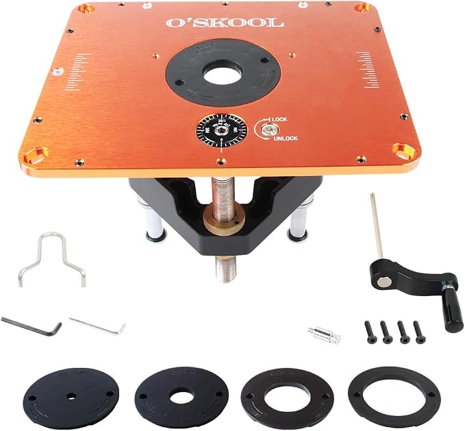 Router Lift System,4.2" Router Motor Fit, Aluminum Plate