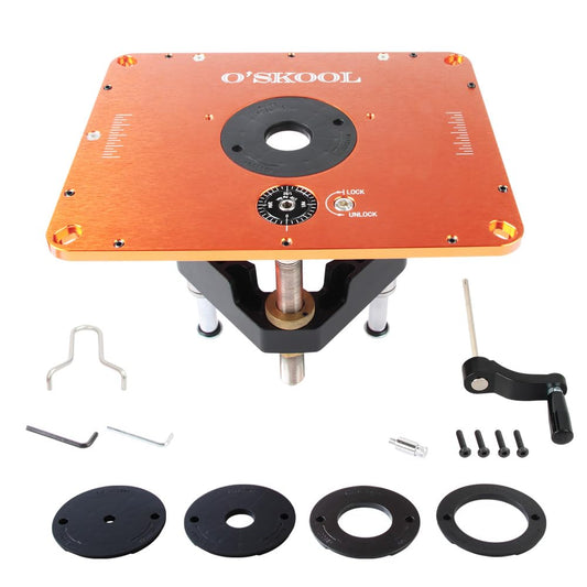 Router Lift System,4.2" Router Motor Fit, Aluminum Plate