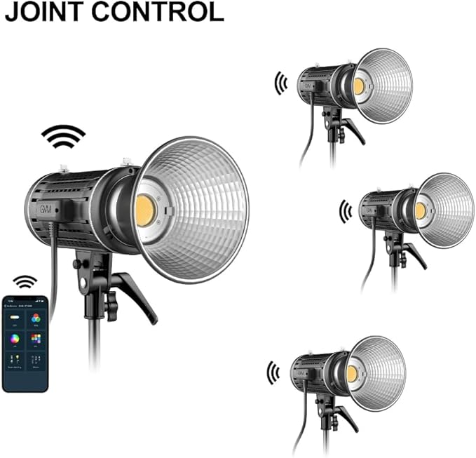 GVM 100W LED Video Light, RGB+Bi-Color Double Sided Photography Light, 77600 Lux/0.5m COB Light CRI97+ 2700K-7500K, 12 Lighting Effects, App Control, Photography Studio Light for Video Shooting