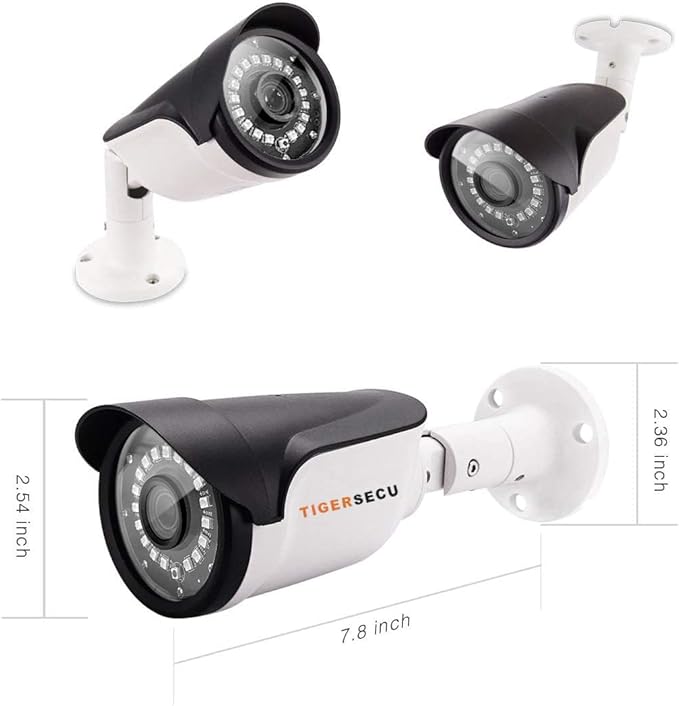 TIGERSECU 1080P Long Range Bullet Security Camera for DVR, Weatheproof for Indoor/Outdoor Use, Hybrid 4-in-1 OSD Switch for TVI/CVI/AHD/CVBS DVRs (Power Supply and Coaxial Cable Sold Separately)