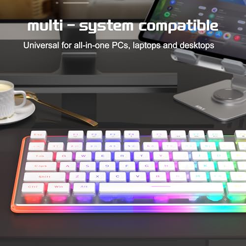 Camiysn Gaming Creamy Keyboard and Mouse, White 104 Keys RGB and 6 Speed RGB Mouse Combo, Pudding Keycaps Silent Computer Keyboard for Computer/PC/Laptop/Mac/Windows/Office - Image 7