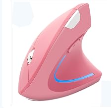 Wireless Mouse Ergonomic Vertical Mouse Ergo LED Light High Precision Optical Cordless Lightweight Mice Gift for Boy Girl Adults for PC Computer Laptop Mac Office,with Side Buttons, 800/1200/1600 DPI - Image 1