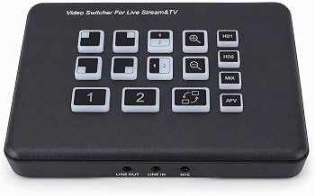 Fabater Live Streaming Switcher, Video Switcher with 2 1080P HD Inputs and 3.5mm Port, Multi Cam Live Stream Switchers for PC Broadcast - Image 1
