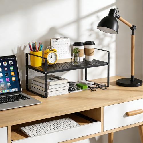 Expandable Storage Shelf, Stackable Organizer Rack, Black Small 1 PK