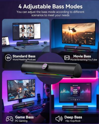 Computer Speakers for Desktop PC, USB Speakers for Gaming, Music