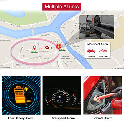 TKMARS Vehicle GPS Tracker, 4G LTE Magnetic Mount, 5000mAh Battery