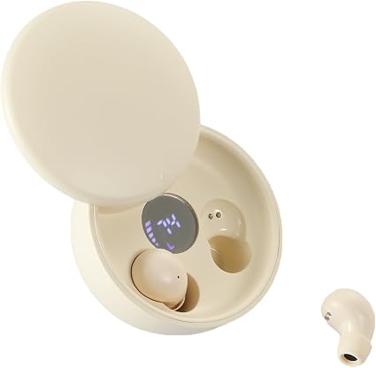 Mini Invisible Bluetooth Earbuds, Wireless for Small Ears (Beige)
