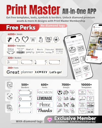 Phomemo Label Maker,M220 Label Printer, Bluetooth Label Maker Machine