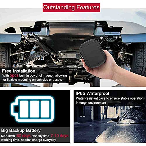 TKMARS Vehicle GPS Tracker, 4G LTE Magnetic Mount, 5000mAh Battery