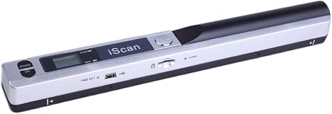 Portable Document Scanner - 900DPI Handheld Portable Scanner Image Scanner Scanning Wand A4 Colour Photo Mobile Scanner Handy Scan, JPG/PDF Format, with 16G SD Card (Silver)