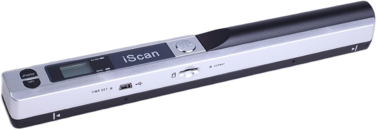 Portable Document Scanner - 900DPI Handheld Portable Scanner Image Scanner Scanning Wand A4 Colour Photo Mobile Scanner Handy Scan, JPG/PDF Format, with 16G SD Card (Silver)