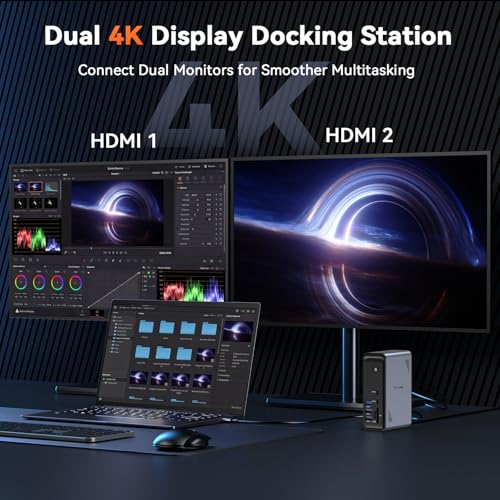 TobenONE 19-in-1 Laptop Docking Station Dual Monitor | USB Hubs - Image 5