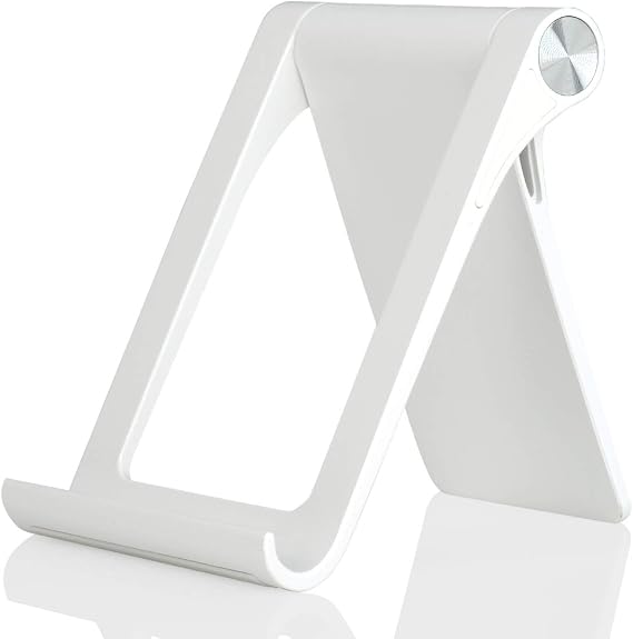 Cell Phone Desk Stand Holder Multi-Angle Adjustable Phone Desk Stand Tablet Holder for iPhone 17 16 15 14 13 12 11 Pro Max XS XR Samsung Galaxy S22 S21 S20 S10 S9 Edge Android Smartphone