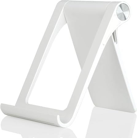 Cell Phone Desk Stand Holder Multi-Angle Adjustable Phone Desk Stand Tablet Holder for iPhone 17 16 15 14 13 12 11 Pro Max XS XR Samsung Galaxy S22 S21 S20 S10 S9 Edge Android Smartphone