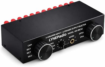 Amplifier Speaker Switch Selector,4 Input 2 Output or 2 in 4 Out 300W Per Channel Power Amplifier Speaker Select Switcher