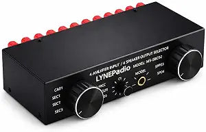 Amplifier Speaker Switch Selector,4 Input 2 Output or 2 in 4 Out 300W Per Channel Power Amplifier Speaker Select Switcher