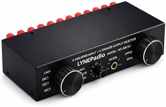 Amplifier Speaker Switch Selector,4 Input 2 Output or 2 in 4 Out 300W Per Channel Power Amplifier Speaker Select Switcher