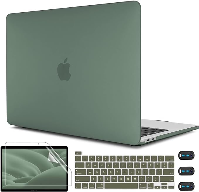 CISSOOK Case Compatible with MacBook Pro 13 inch 2025-2020 Release Model A2338 A2251 A2289, Hard Shell Case Midnight Green Cover with Keyboard Cover for MacBook Pro 13" M1 M2