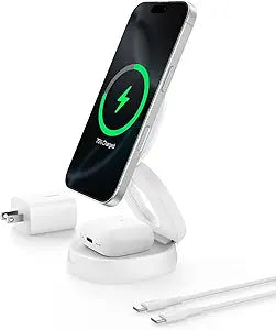 Belkin Qi2 15W Wireless Fast Charging Station, 2 in 1 iPhone Charger