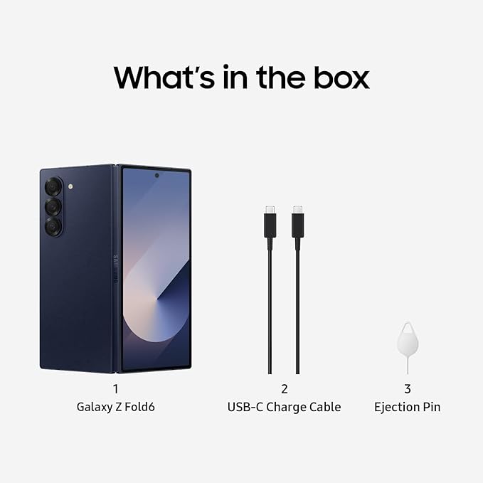 Samsung Galaxy Z Fold 6 5G US Version, 512GB, Navy - Unlocked (Renewed)